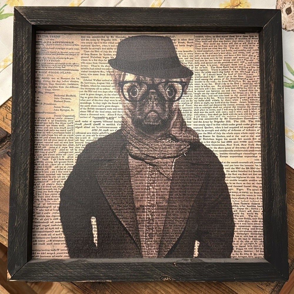 Framed Pug Art Print